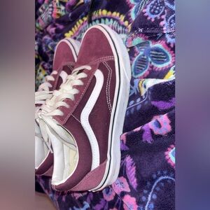 Burgundy vans worn twice size 5